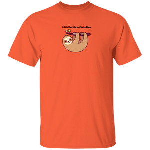 I'd Rather Be in Costa Rica Sloth T-Shirt