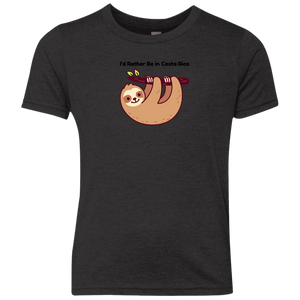 I'd Rather Be in Costa Rica Sloth Youth T-Shirt