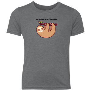 I'd Rather Be in Costa Rica Sloth Youth T-Shirt