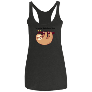 I'd Rather Be in Costa Rica Sloth Ladies Racerback Tank