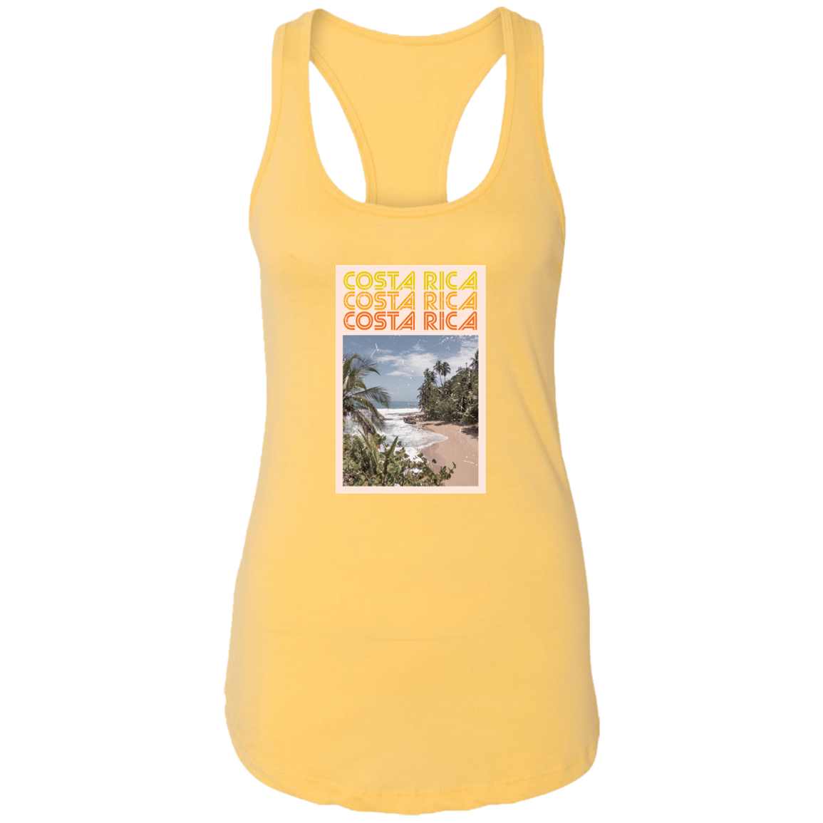 60's Costa Rica Ladies Racerback Tank