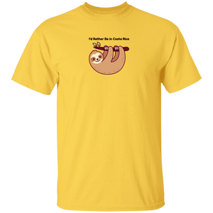 I'd Rather Be in Costa Rica Sloth T-Shirt