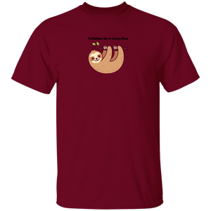 I'd Rather Be in Costa Rica Sloth T-Shirt