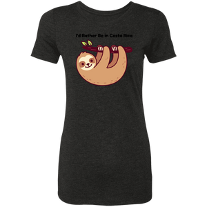I'd Rather be in Costa Rica Sloth Ladies' T-Shirt
