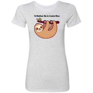 I'd Rather be in Costa Rica Sloth Ladies' T-Shirt