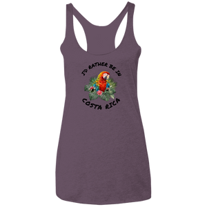 I'd Rather Be in Costa Rica Macaw  Ladies Racerback Tank