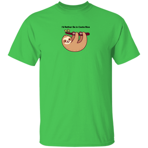 I'd Rather Be in Costa Rica Sloth T-Shirt