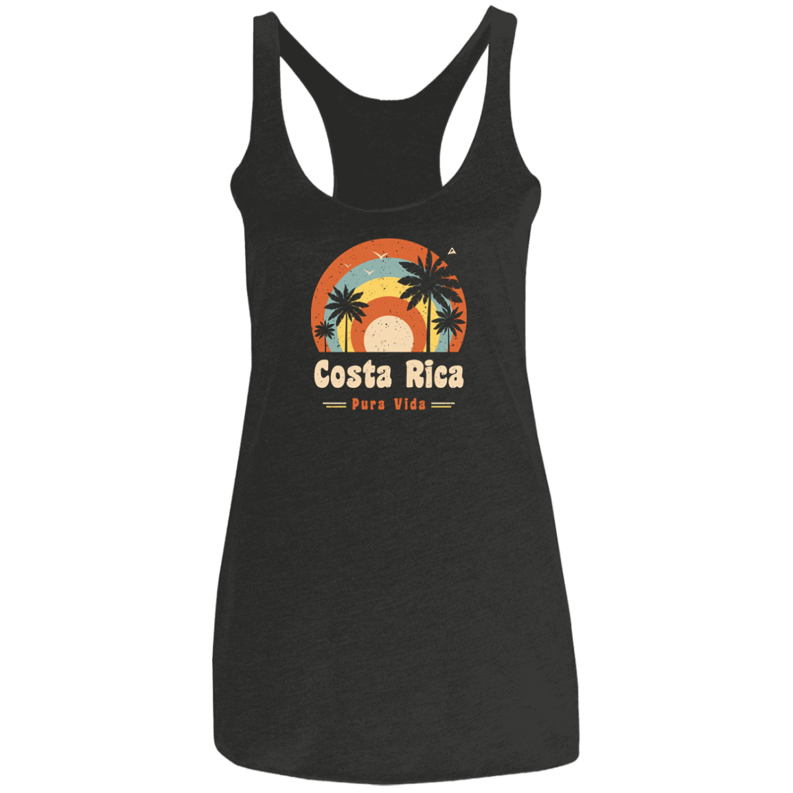 70's Costa Rica Ladies Racerback Tank