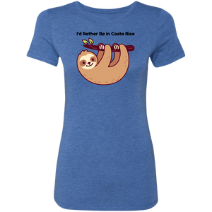 I'd Rather be in Costa Rica Sloth Ladies' T-Shirt