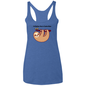 I'd Rather Be in Costa Rica Sloth Ladies Racerback Tank